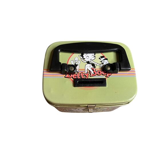 Vintage Betty Boop in Car Small Lunch Tin/ Piggy Bank With Latch - Picture 5 of 8